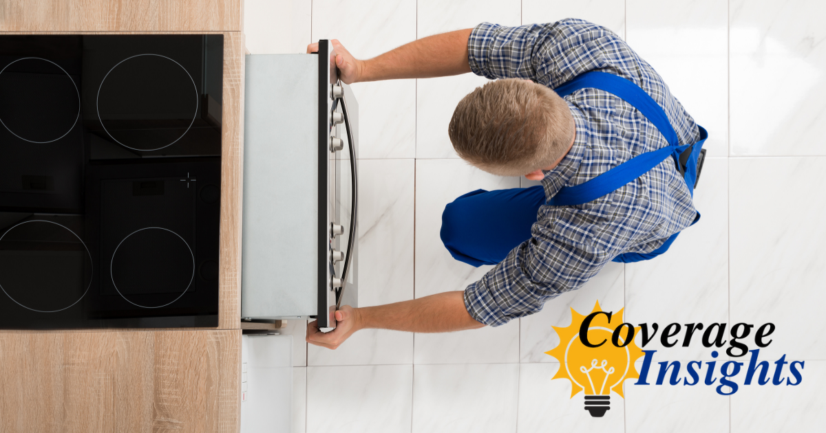 Repairman working on dishwasher