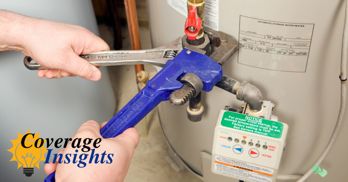 Contractor fixing water heater