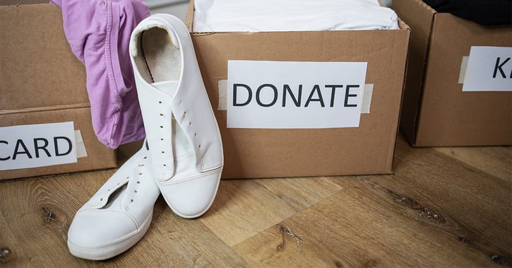 Close up boxes with sorted clothes