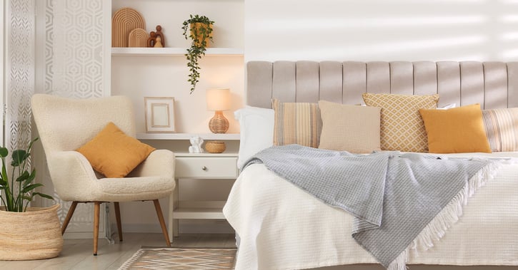 Comfortable large bed in beautiful room