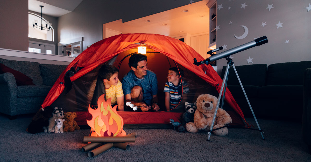Family Camping Indoors