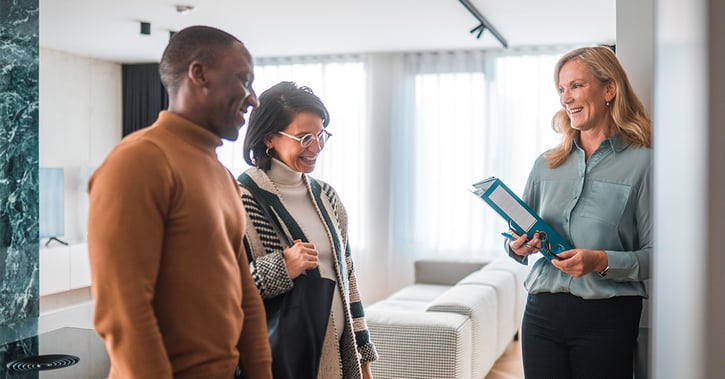 Female Agent Showing A Modern Apartment