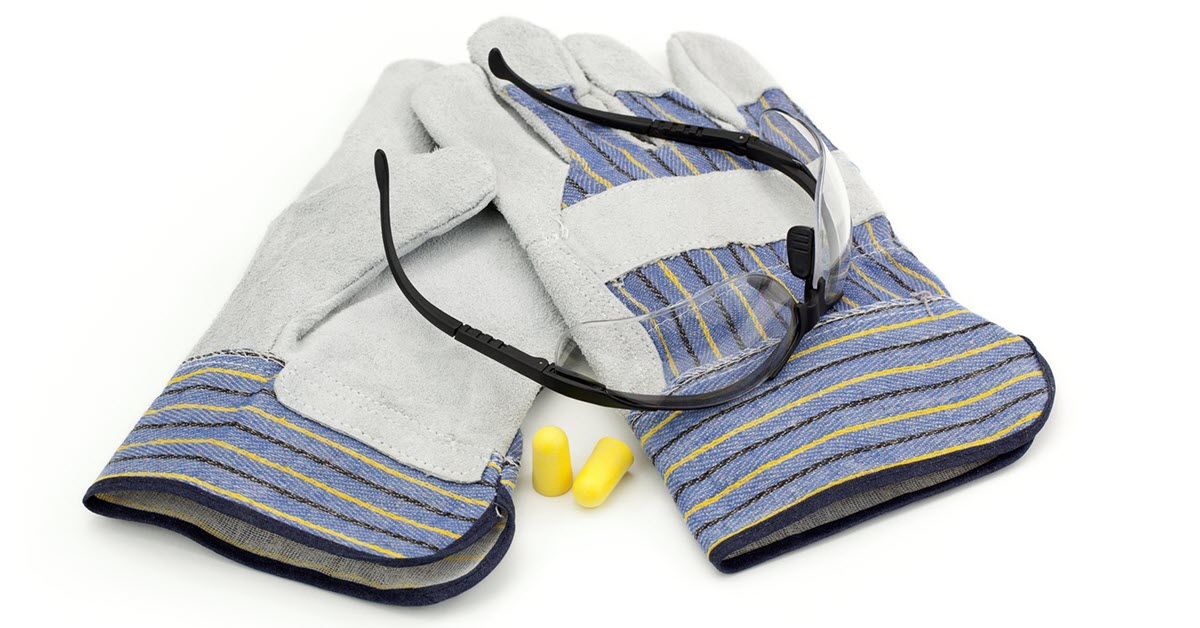 Safety Glove, Glasses, and Earplugs