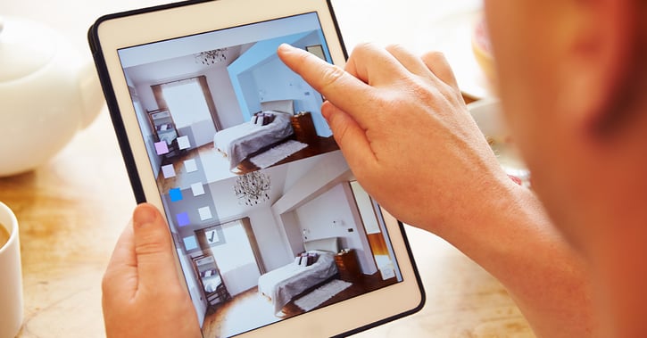 Decorating app on digital tablet