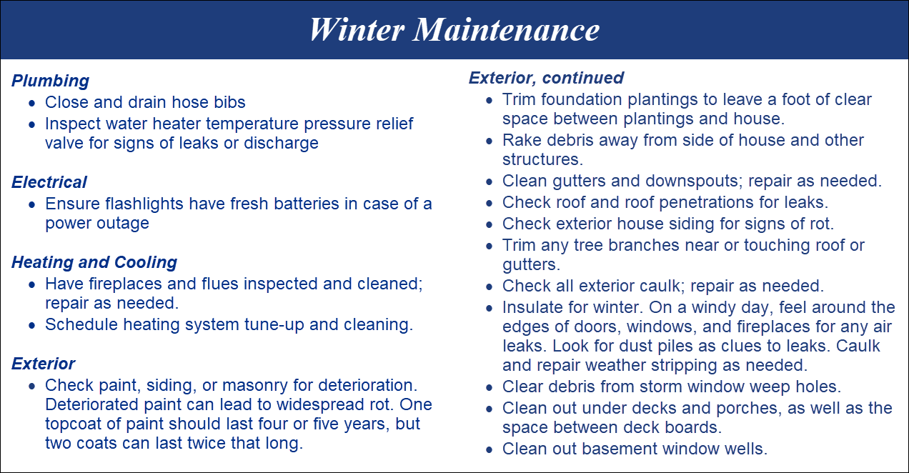 Winter Maintenance Tips