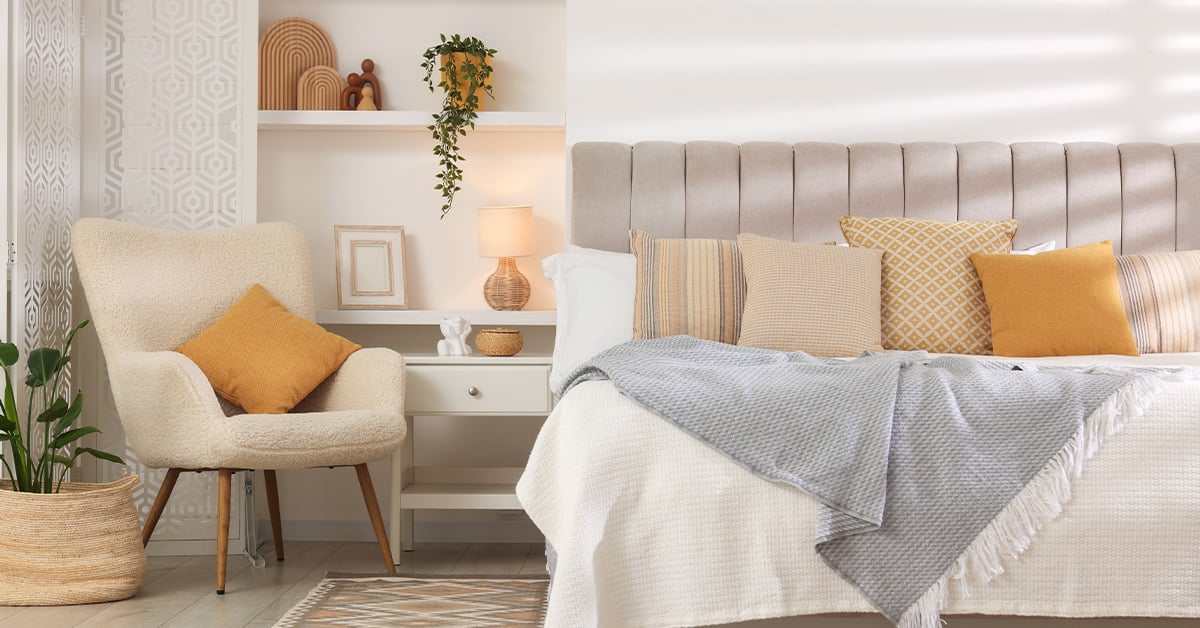 Comfortable large bed in beautiful room