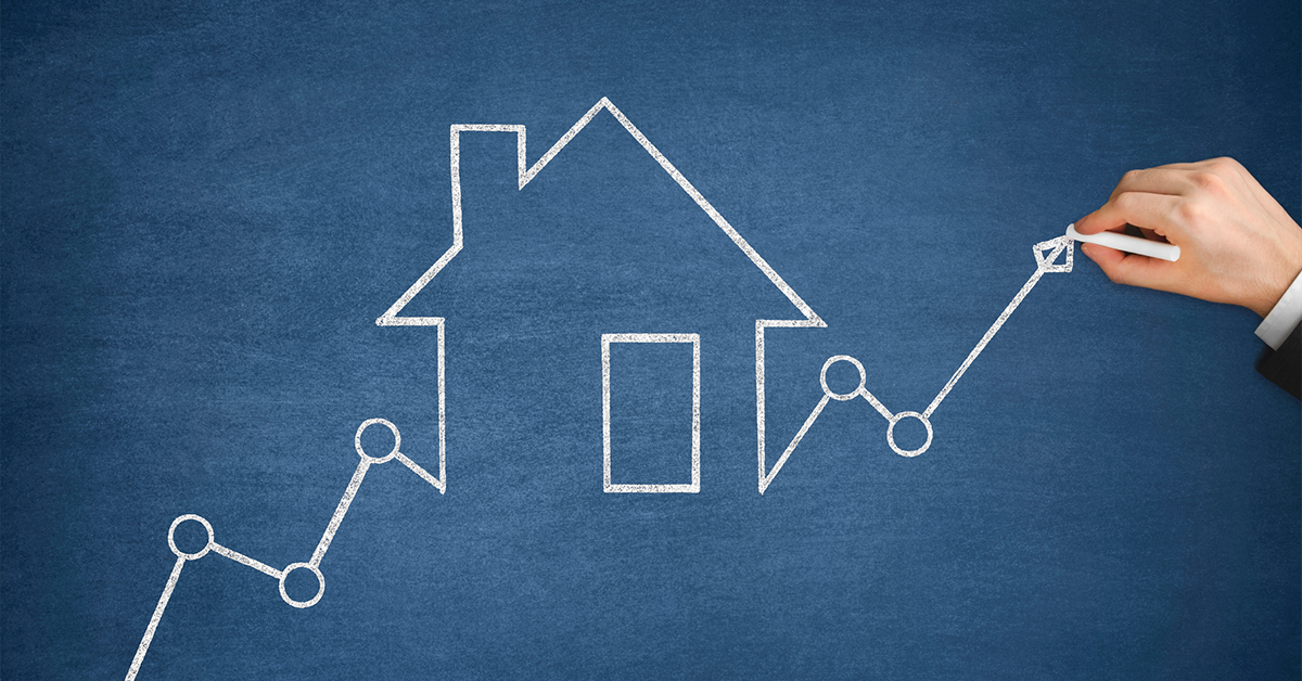 Mortgage Graph with Ascending Price Arrow